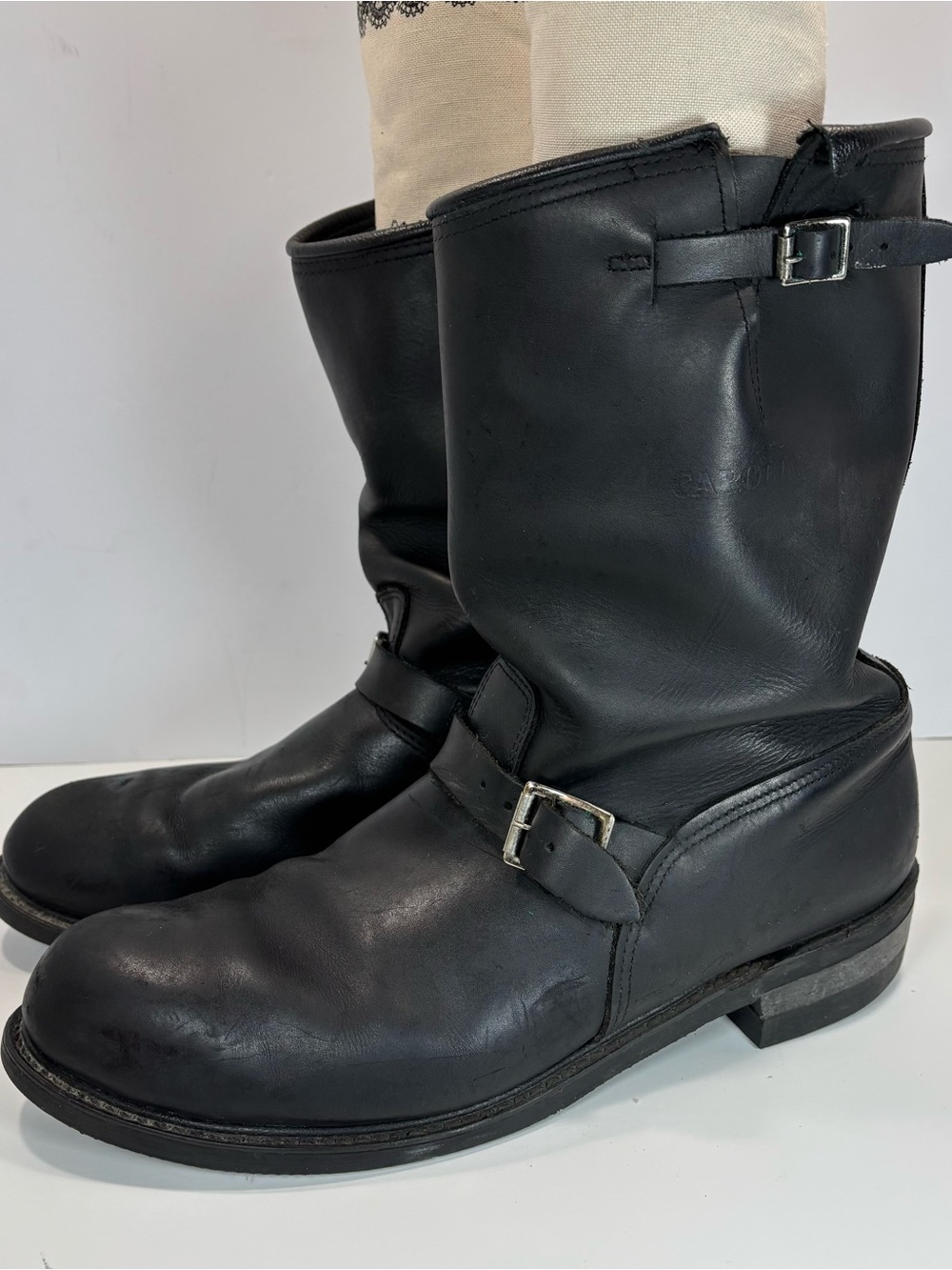 Vintage Carolina Men’s Size 11 Black Leather Engineer Boots USA Motorcycle
